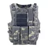 Chaleco Airsoft FSBE - Multicam Black con sistema MOLLE y camuflaje Multicam Black para misiones tácticas nocturnas