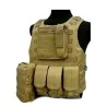 Chaleco Airsoft FSBE - Tan con sistema MOLLE y camuflaje táctico para misiones en entornos áridos