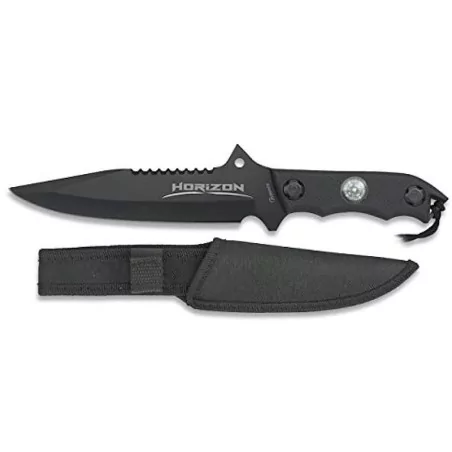 CUCHILLO DE LA MARCA ALBAINOX MODELO HORIZON BRUJULA FUNDA NEGRO