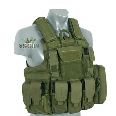 Chaleco Ciras OD Verde táctico con camuflaje y sistema MOLLE completo