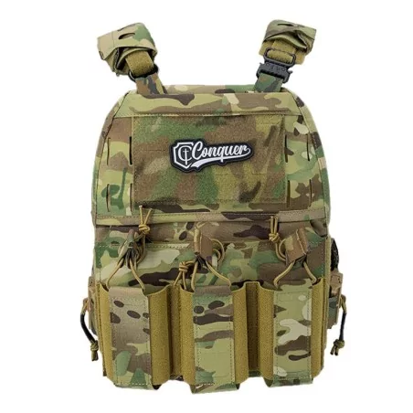 Chaleco Conquer MTPC Multicam con ajuste ergonómico y sistema MOLLE