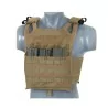 Chaleco JPC Tan 8 Fields con placas balísticas y sistema MOLLE táctico