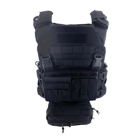 Chaleco MPC Conquer Full Set negro con sistema modular táctico