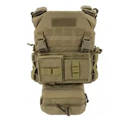 Chaleco MPC Conquer Full Set Tan con diseño táctico modular y color arena