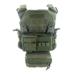 Chaleco MPC Conquer Full Set Verde OD con diseño táctico modular y color verde oliva