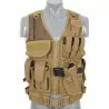 Chaleco airsoft CQB Tan con diseño compacto y funcional para combate cerrado