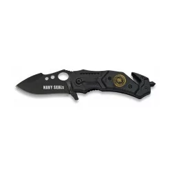 NAVAJA ALBAINOX ASISTIDA LOGO NAVY SEALS 6CM NEGRA