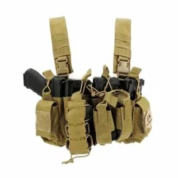 Chaleco Chest Rig Combat Tan táctico y ergonómico