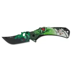 NAVAJA ALBAINOX DISEÑO EN VERDE SKULL CALAVERA 9.2CM