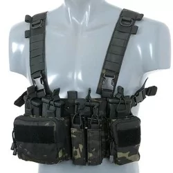 Chest Rig Sniper/DMR Multicam Black con camuflaje táctico urbano y diseño ergonómico