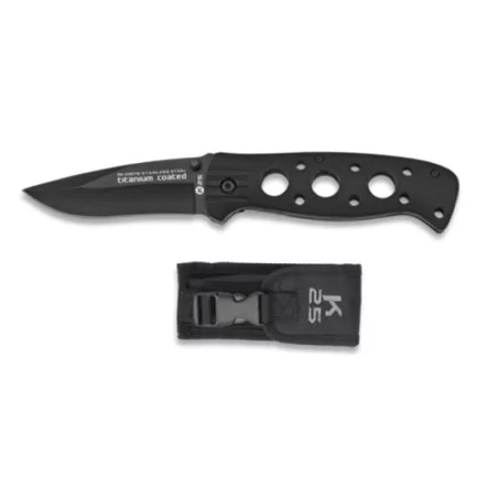 NAVAJA K25 CON FUNDA PUÑO EN NEGRO ABS ENFOQUE FRONTAL