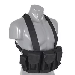 Chaleco Chest Rig Negro táctico con diseño modular y acabado discreto
