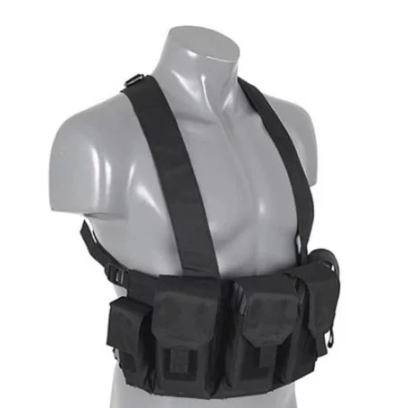 Chaleco Chest Rig Negro táctico con diseño modular y acabado discreto