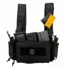 Micro Chest Rig Conquer Negro compacto y táctico de perfil bajo