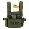 Micro Chest Rig Conquer Verde OD con diseño táctico compacto y camuflaje natural