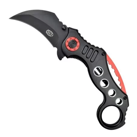NAVAJA PLEGABLE KARAMBIT PLEGABLE SCK NEGRO Y ROJO