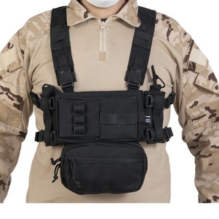 Chest Rig Task Negro Delta Tactics para airsoft y actividades tácticas.