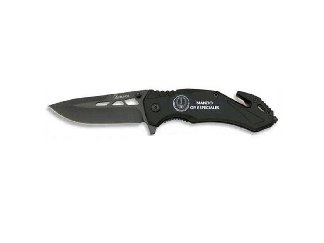 NAVAJA SUPERVIVENCIA ALBAINOX 8CM BRIPAC NEGRA