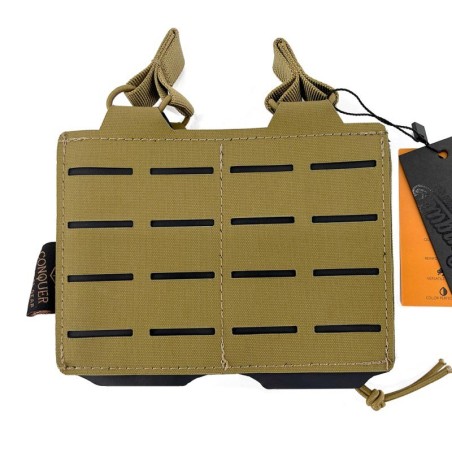 Pouch Portacargador Doble M4 Conquer Corte Láser Coyote para uso táctico