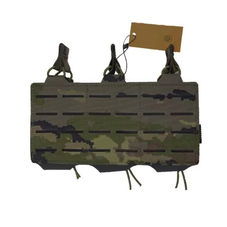 Pouch triple portacargador M4 Conquer corte láser camuflaje pixelado boscoso táctico resistente