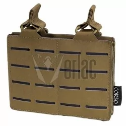 pouch doble cargador M4 coyote con diseño láser-cut y sistema molle