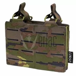 pouch doble cargador M4 pixelado boscoso con corte láser y sistema molle
