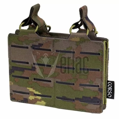 pouch doble cargador M4 pixelado boscoso con corte láser y sistema molle