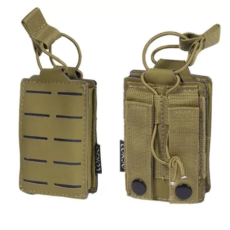 pouch simple cargador M4 coyote con diseño láser y sistema molle