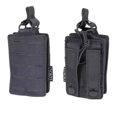 pouch simple cargador M4 negro con sistema molle y corte láser