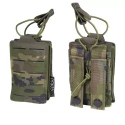 pouch simple cargador M4 pixelado boscoso con corte láser y sistema molle