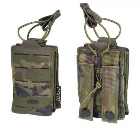 pouch simple cargador M4 pixelado boscoso con corte láser y sistema molle