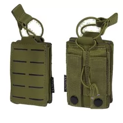 pouch simple cargador M4 verde con corte láser y sistema molle