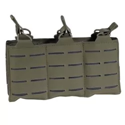 pouch triple cargador M4 verde con sistema molle y corte láser