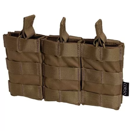 pouch triple cargador M4 coyote con sistema molle y diseño resistente