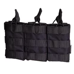 pouch triple cargador M4 negro con sistema molle y diseño resistente