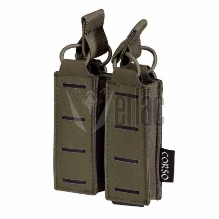 pouch doble cargador pistola ranger green con diseño láser y sistema molle