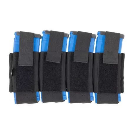 Pouch cuádruple M4 negro Delta Tactics Speedsoft resistente y ligero