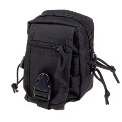 Pouch negro con cremallera Delta Tactics compatible con sistema molle