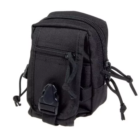 Pouch negro con cremallera Delta Tactics compatible con sistema molle