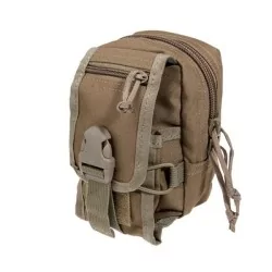 Pouch tan con cremallera Delta Tactics compatible con sistema molle
