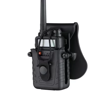 Pouch emisora Amomax negro para comunicación táctica segura