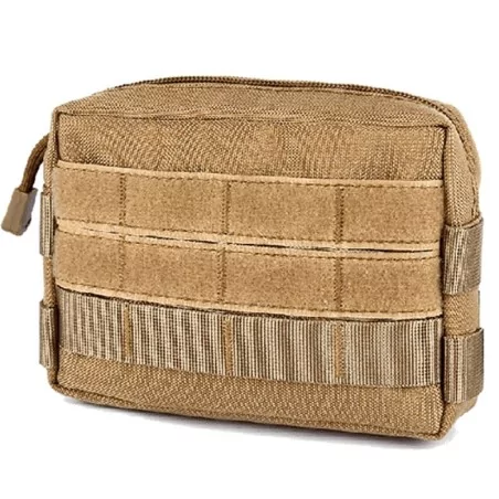 Pouch porta accesorios deluxe tan con compartimentos para equipo táctico de airsoft