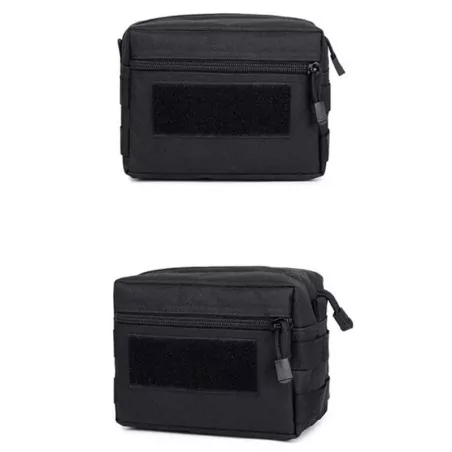 Pouch porta accesorios multiusos negro con diseño táctico para partidas de airsoft