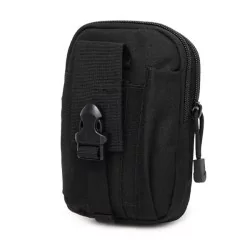 Pouch con cremallera deluxe MOLLE negro para uso táctico y organización segura