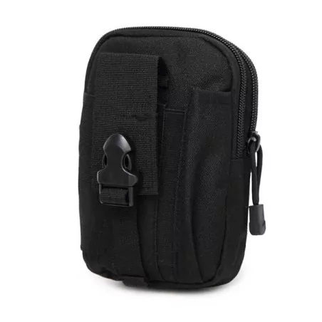 Pouch con cremallera deluxe MOLLE negro para uso táctico y organización segura