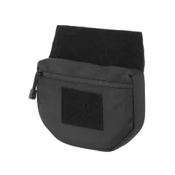 Pouch drop-down negro para chaleco táctico con fijación MOLLE y acceso rápido frontal