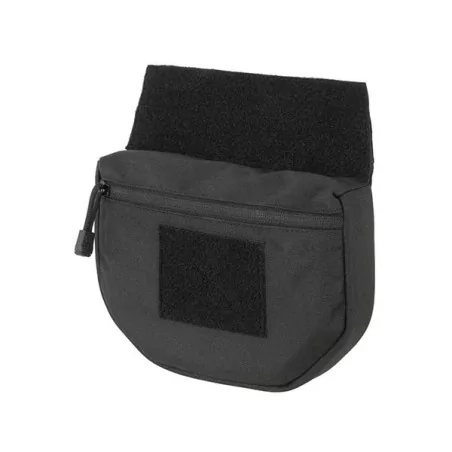 Pouch drop-down negro para chaleco táctico con fijación MOLLE y acceso rápido frontal
