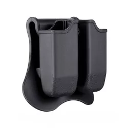 Portacargador doble Amomax negro rígido para pistolas G17-G19