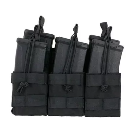 Pouch modular triple negro para cargadores M4 con sistema molle