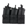 Pouch modular triple negro para cargadores M4 con sistema molle